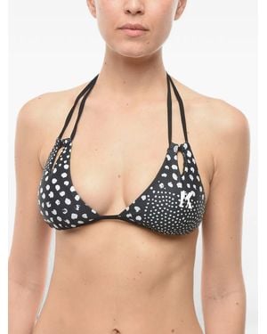 KARL LAGERFELD Triangel-Bikini Mit Logo-Print - Schwarz