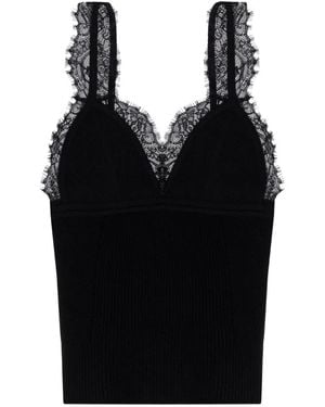 Blumarine Tank Top Insert Lace - Black