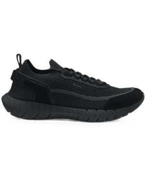 BOSS Baskets À Empiècements En Mesh - Noir