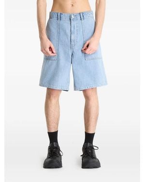 Calvin Klein Patch-Pocket Denim Shorts - Blue