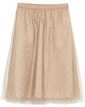 JNBY Polka-Dot Midi Skirt - Natural