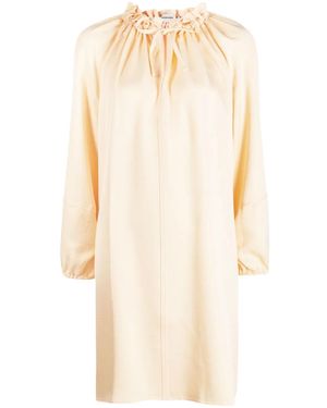 GOODIOUS Tie-Fastening Wide-Sleeves Dress - White