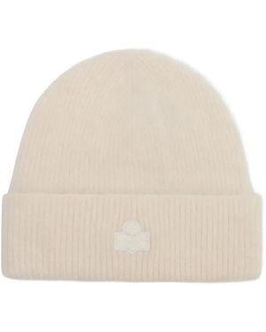 Isabel Marant Peeta Logo-Patch Beanie Hat - Natural