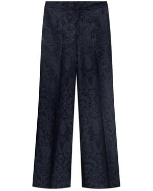Etro Trousers With Silk Trim - Blue
