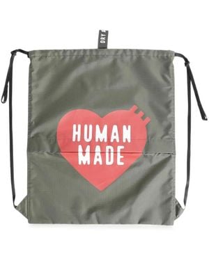 Human Made Ripstop Heart-Print Backpack - Gray
