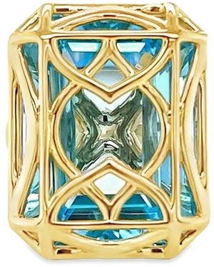 Lisa Nik 18K Caged Topaz Ring - Gray
