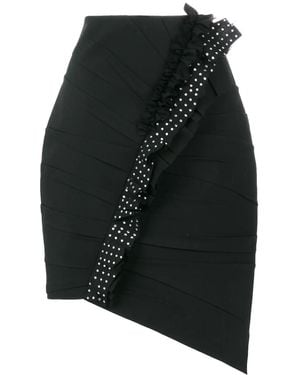 Saint Laurent Asymmetrical Wool Skirt - Black