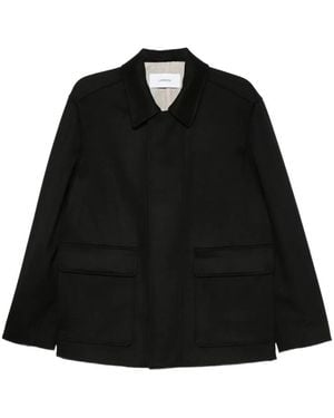 Lardini Wool Flap-Pocket Jacket - Black