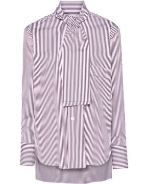 Plan C Striped Poplin Shirt - Purple