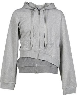 Natasha Zinko Asymmetrischer Hoodie Im Layering-Look - Grau
