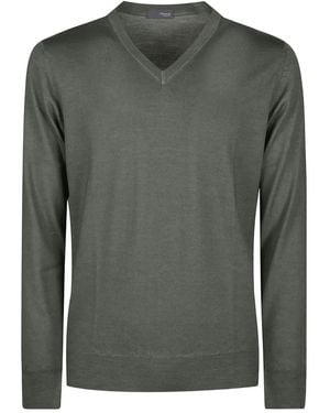 Drumohr Jersey de lana con cuello en V - Verde