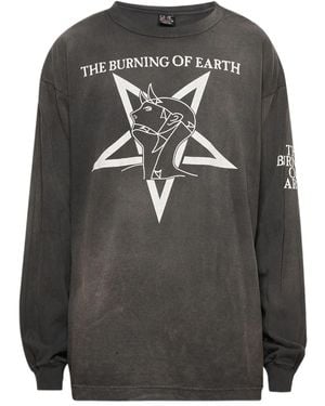 SAINT Mxxxxxx Burn of Earth long sleeve T-shirt - Gris