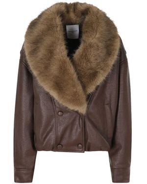 Isabelle Blanche Faux-Fur Collar Jacket - Brown