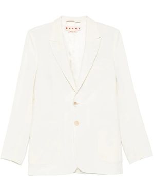 Marni Single-Breasted Pocket Blazer - White