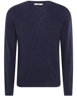 Nuur Fine-Knit Crew-Neck Jumper - Blue