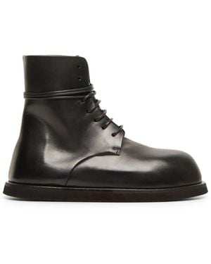 Marsèll Gigante Round-Toe Leather Boots - Black