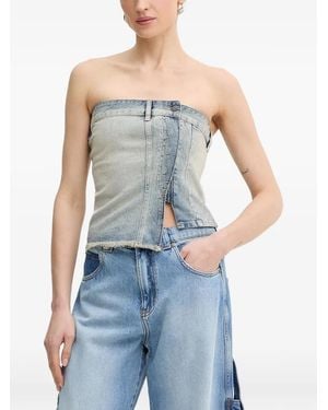 ARMANI EXCHANGE Asymmetric-Hem Top - Blue
