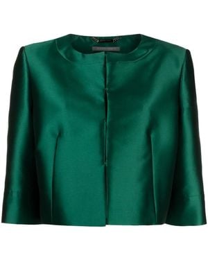 Alberta Ferretti Cropped Satin Jacket - Green