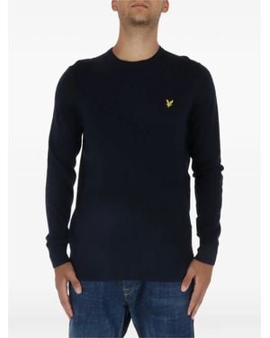 Lyle & Scott Merino-Wool Crew-Neck Sweater - Blue