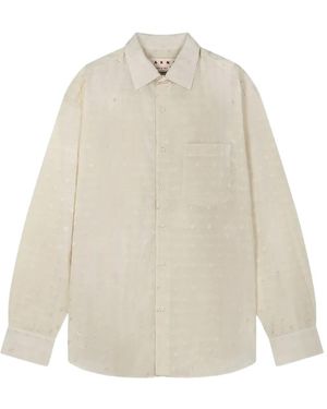 Marni Geometric-Jacquard Shirt - White
