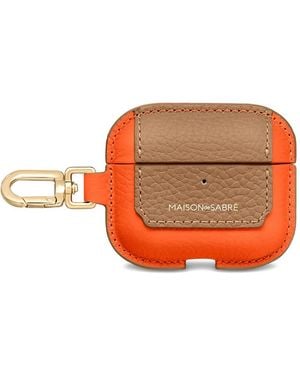 Maison De Sabre Leather Airpods Pro 3 Keyring Case - Orange