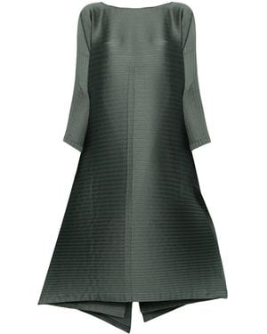 Issey Miyake Panelled Pleated Midi Dress - Green