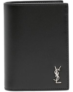 Saint Laurent Cartera Cassandre pequeña - Negro