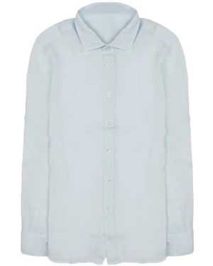 120% Lino Long-Sleeve Linen Shirt - Blue