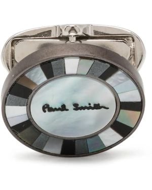 Paul Smith Logo-Engraved Cufflinks - Grey