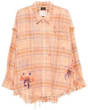 R13 Plaid Frayed Shirt - Pink