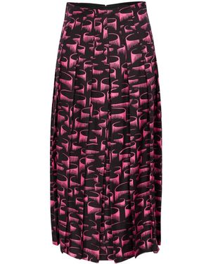 Ace Harper The Leslie Abstract-Print Midi Skirt - Purple