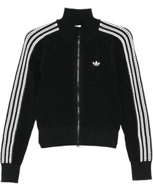 adidas Cardigan Mit Drei Streifen - Schwarz
