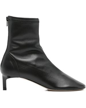 Dear Frances Kitten-Heel Zip Boots - Black