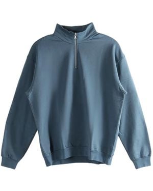 AURALEE Sudadera Con Media Cremallera - Azul