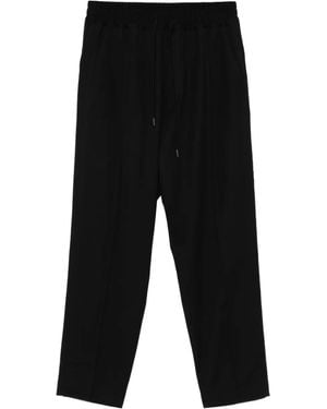 Isabel Benenato Drawstring Wool Trousers - Black