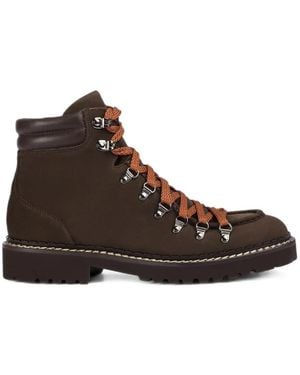 Doucal's Lace-Up Calf Suede Ankle Boots - Brown