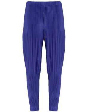 Homme Plissé Issey Miyake Pleated Trousers - Blue