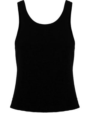 Ixiah Ribbed Tank Top - Black