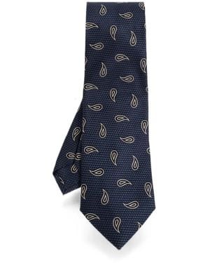 Etro Paisley-Print Silk Tie - Blue