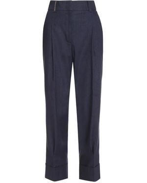 Peserico Cuffed tailored trousers - Azul