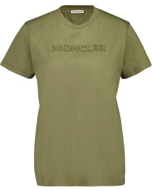 Moncler Embroidered Logo T-Shirt - Green