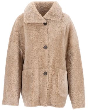 Arma Isabella Reversible Shearling Jacket - Natural