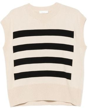 Roberto Collina Striped Sleeveless Top - Black