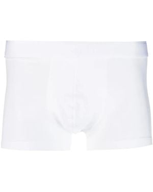 Sunspel Bóxer De Tejido Jersey Con Logo Estampado - Blanco