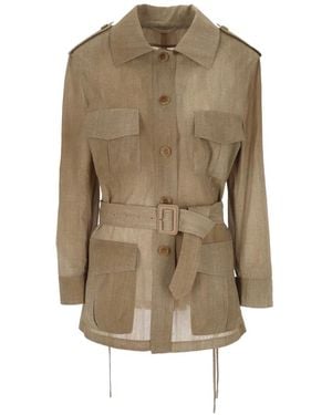 Ermanno Scervino Belted Shirt Jacket - Natural