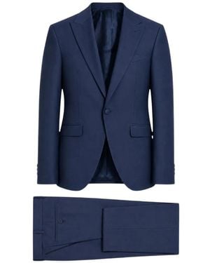 ETIEM TEXTIL S.L. Single-Breasted Peak-Lapel Suit - Blue