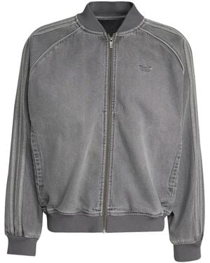 adidas Sst Adicolor Denim Bomber Jacket - Grey