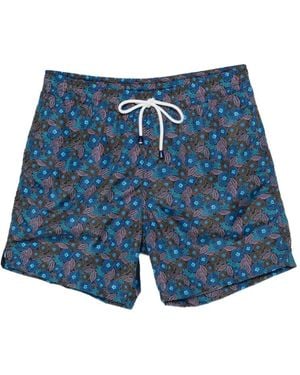 R'osi Floral-Print Drawstring Swim Shorts - Blue
