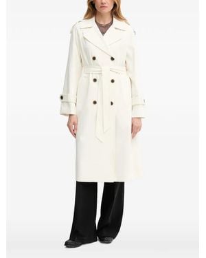 DKNY Cappotto Doppiopetto Con Cintura - Bianco