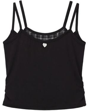 Izzue Double-Strap Logo-Plaque Top - Black